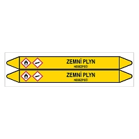 Značení potrubí, zemní plyn,2 ks, 450 × 52 mm